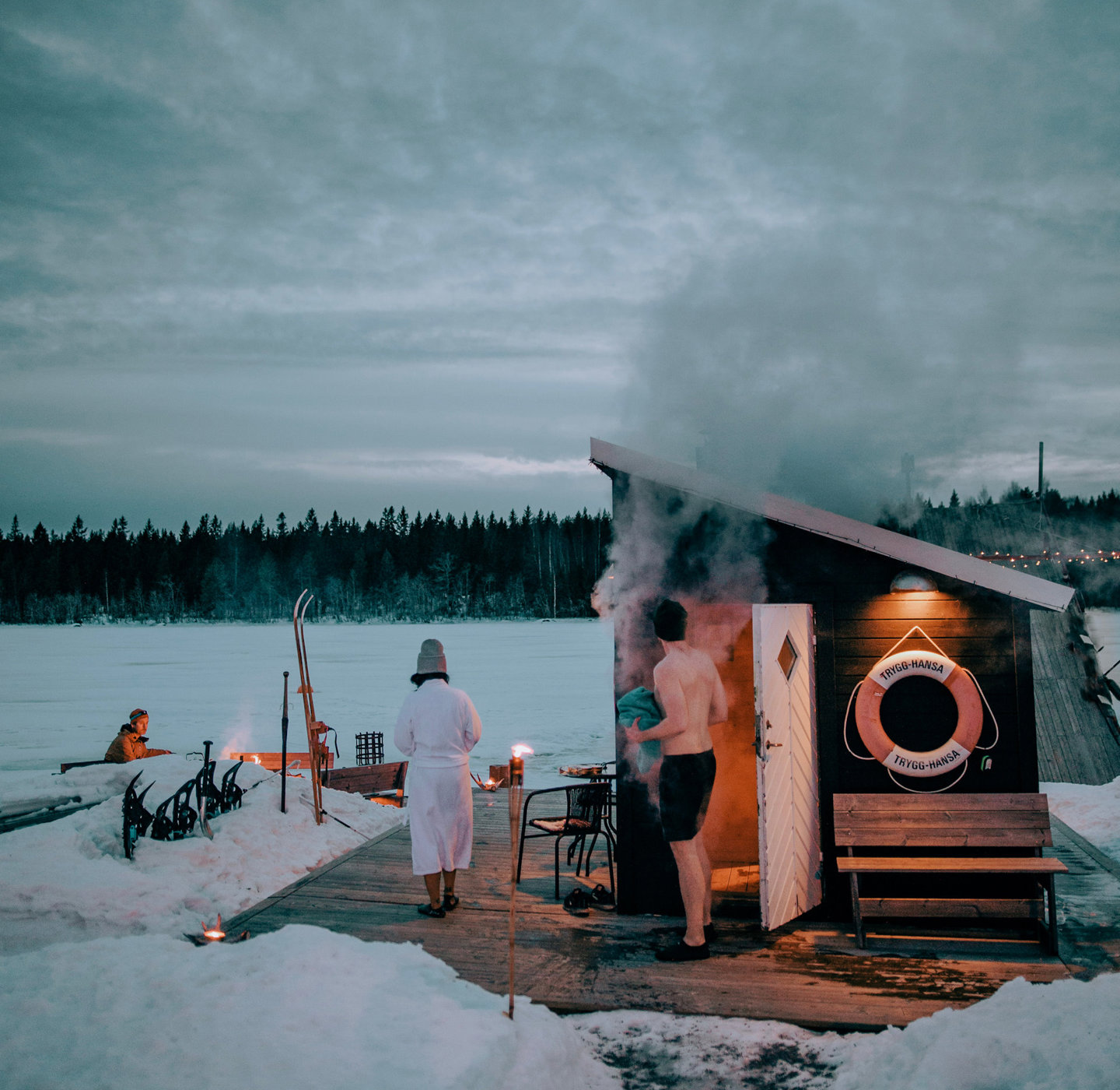 Sauna dock at the riverside
